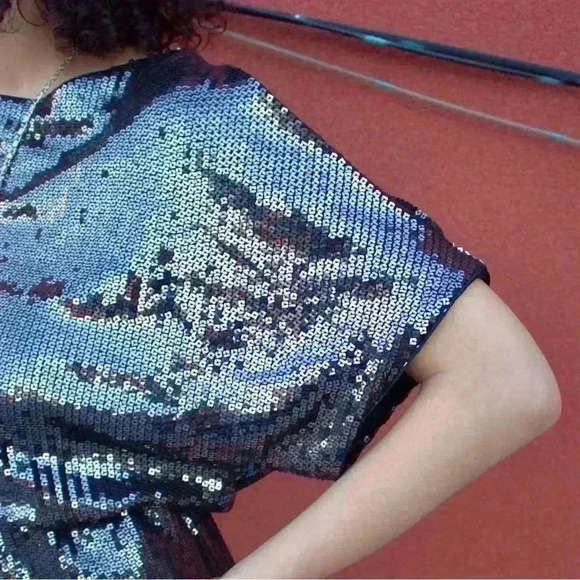 BA Nites by Melanie Lyne Sequins Mini Dress, Party-Ready Size 4, Glittery & Chic - Picture 7 of 16